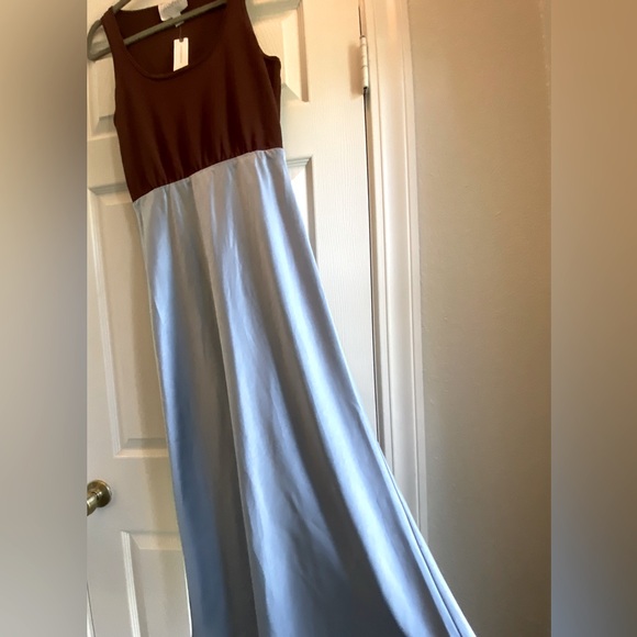 MARE MARExANTHROPOLOGIE KNIT SLIP TWOFER TANK DRESS - BLUE & BROWN SIZE S - NWT - Picture 7 of 15